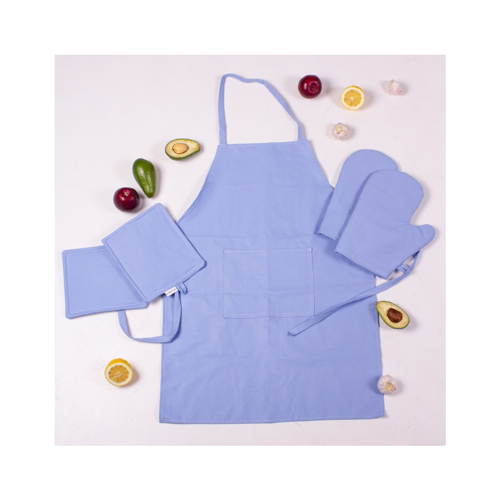 Фартух MirSon Набір №206 - Blue дві прихватки + дві рукавички-прихватки + фартух (2200006754008) - зображення 2