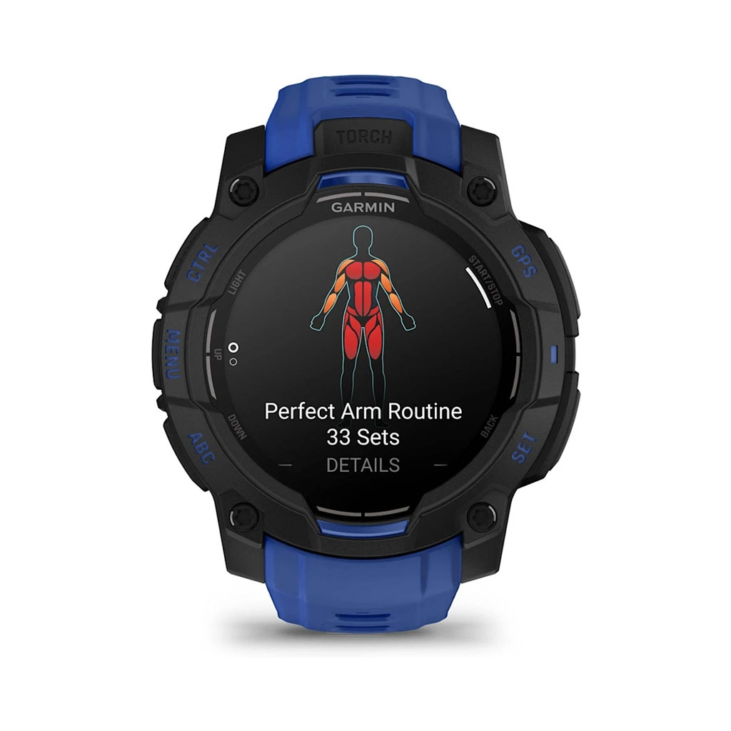Смарт-годинник Garmin Instinct 3, 45mm, AMOLED, Black with Bolt Blue Band, GPS смарт-годинник (010-02936-03) - зображення 7