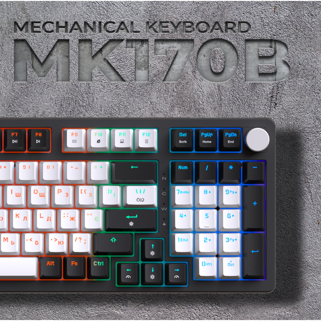 Клавіатура GamePro MK170B Hot-Swap Red Swich RGB USB UA Black - зображення 12