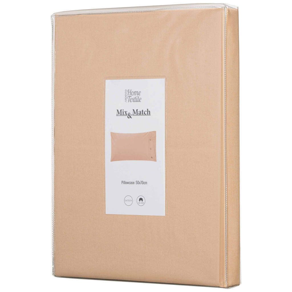 Наволочка Ardesto Mix&Match 50х70 100% бавовна, сатин бежевий (ART5070PCI) - зображення 2