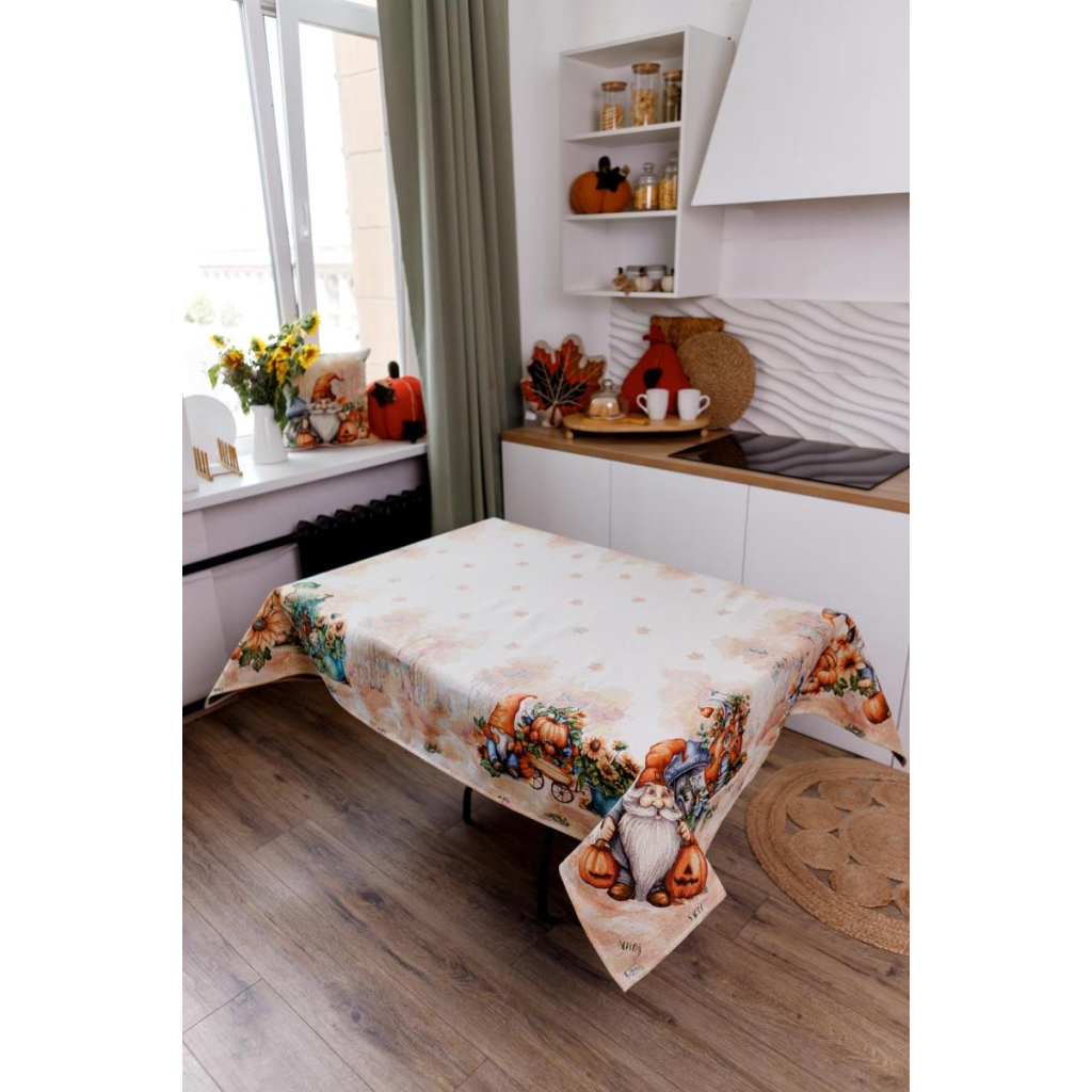 Скатертина Прованс гобеленова Гарбузові гноми овал 135х180 (036337) - зображення 3