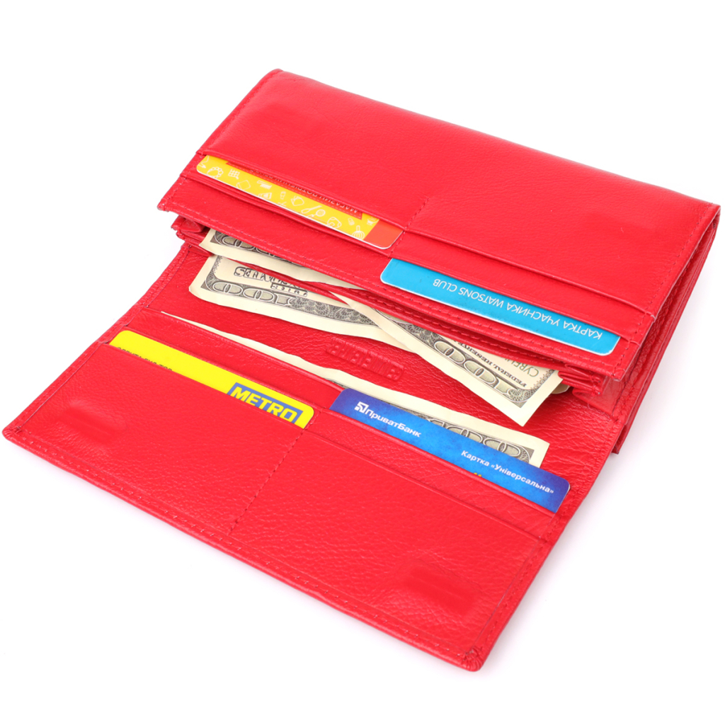 Гаманець ST Leather З натуральної шкіри Червоний (23105) - зображення 6