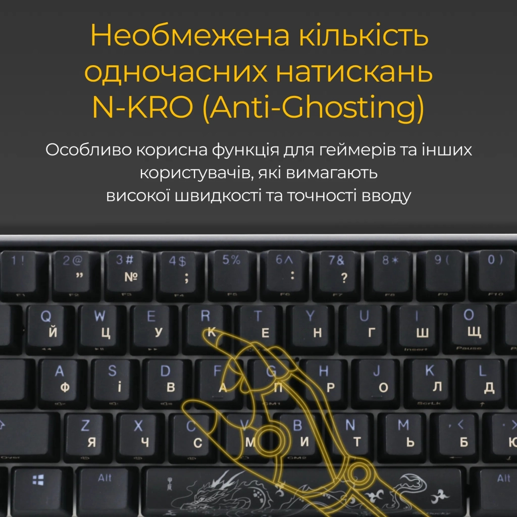 Клавіатура Ducky One 3 Mini Cherry MX Red RGB UA USB Black (DKON2161ST-RUAPXCLAWSC1) - зображення 9