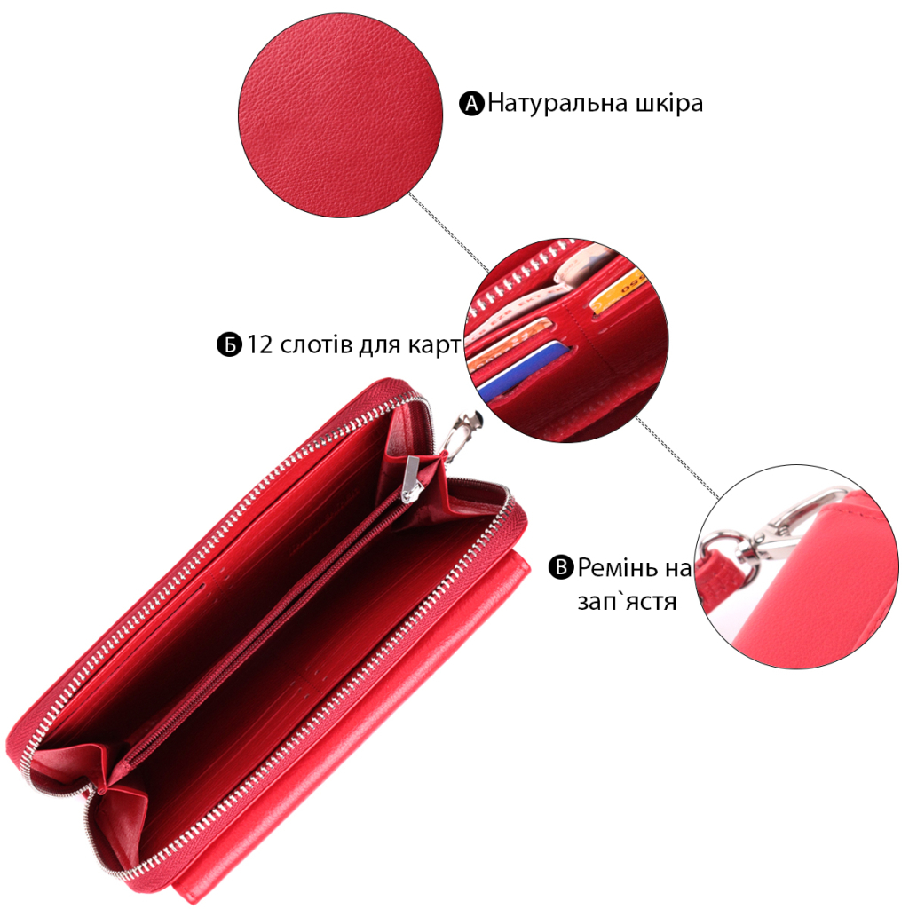 Гаманець ST Leather З натуральної шкіри Червоний (22530) - зображення 4