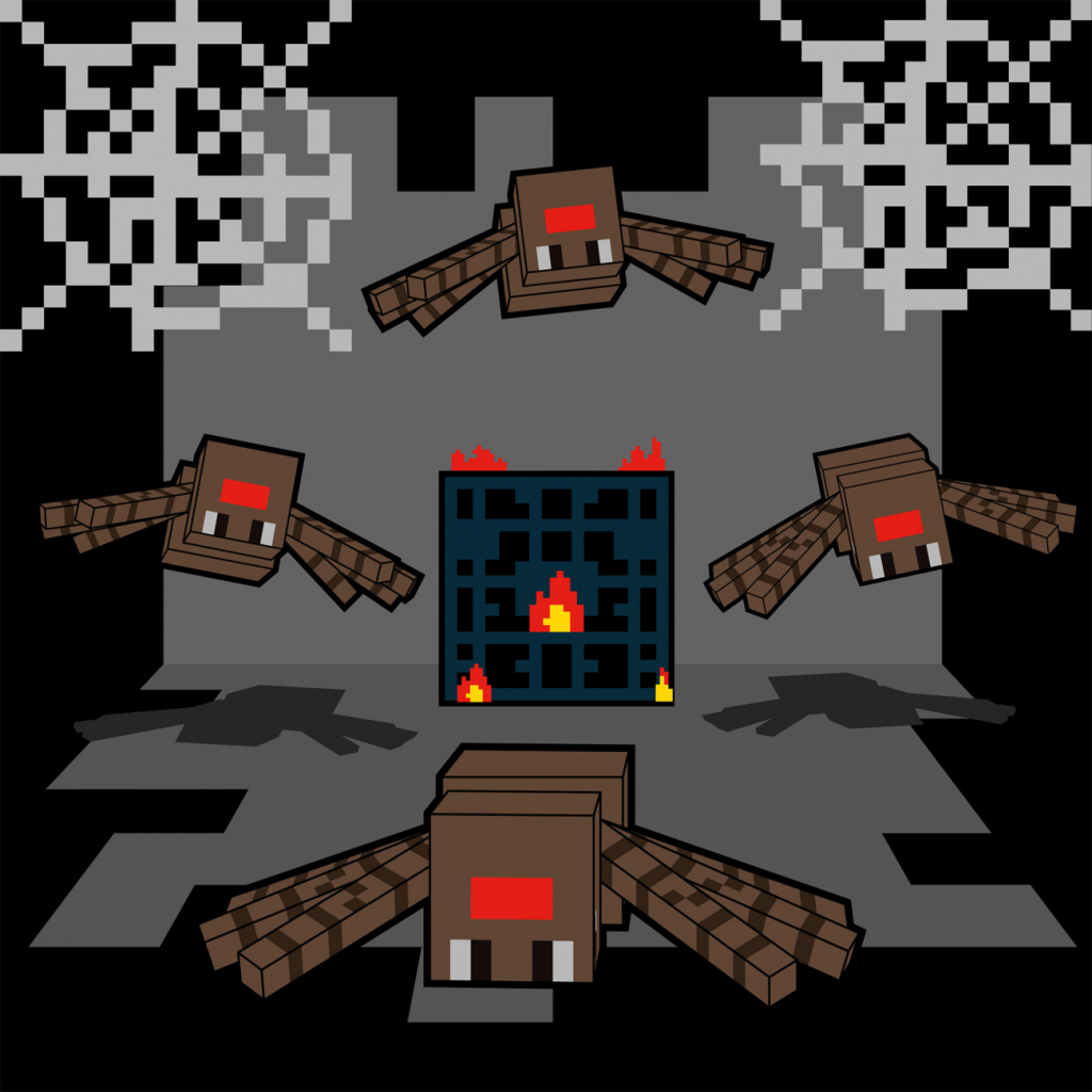 Картина по номерам Santi Майнкрафт Печера з павуками 25х25см (955473) - изображение 1