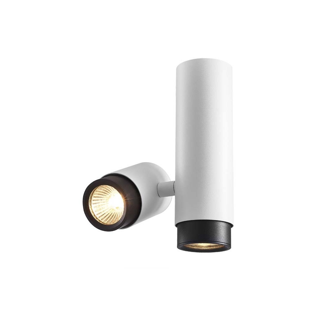 Світильник точковий Videx під лампу GU10 SPF07 накладний поворотний подвійний білий + (VL-SPF07-WB) - изображение 1