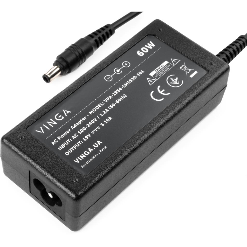 Блок живлення до ноутбуку Vinga Samsung 60W 19V 3.16А 5.5*3.0 (VPA-1934-SM5530-101) - зображення 3