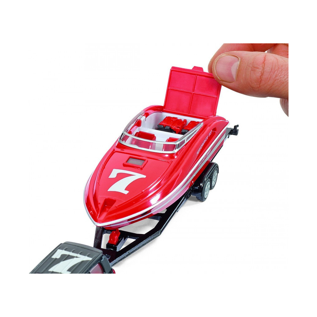 Спецтехніка Siku Автомобіль на причепі з моторним човном (6460632) - зображення 3