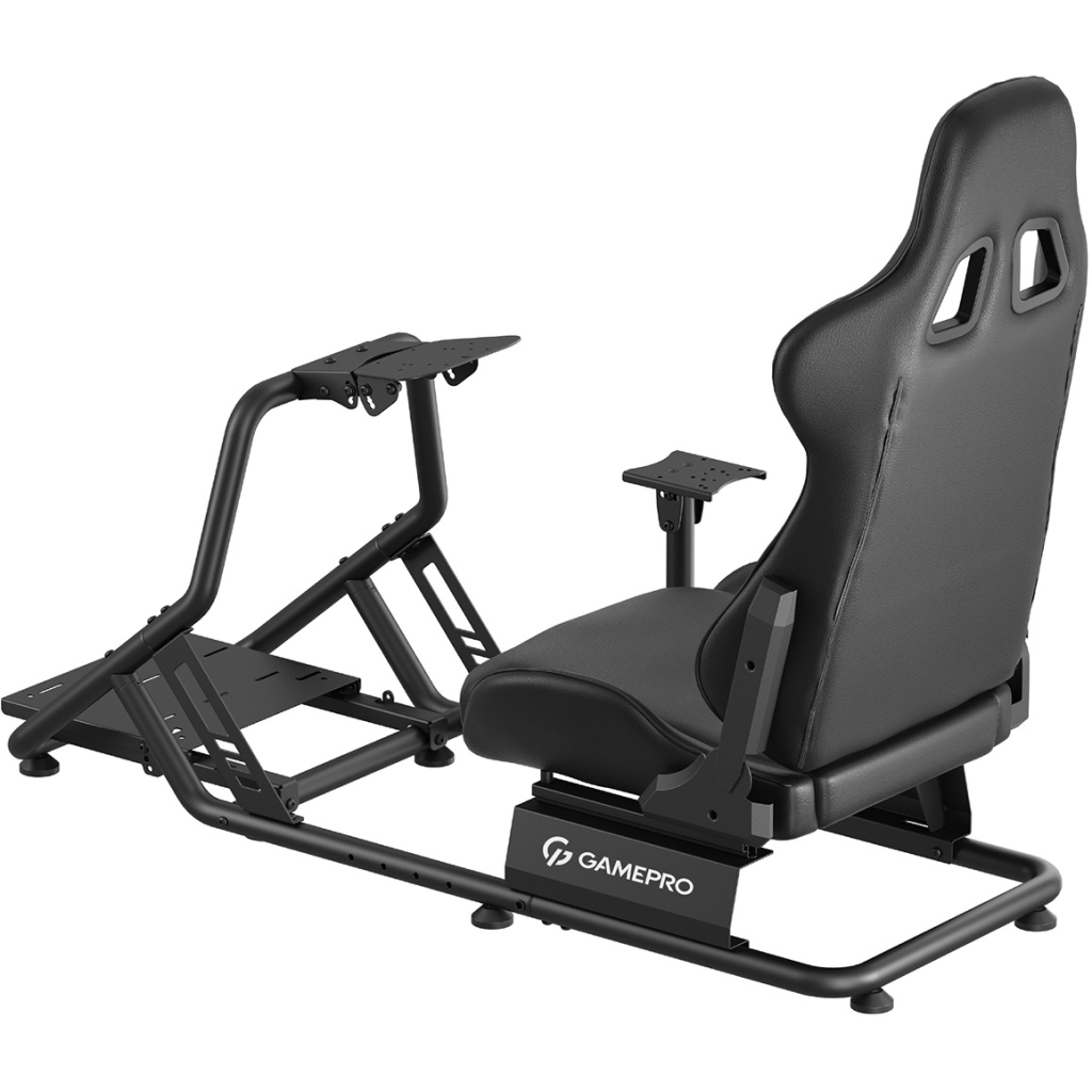 Крісло ігрове GamePro RS100 із кріпленням для керма, педалей та коробки передач Black (RS100) - зображення 2