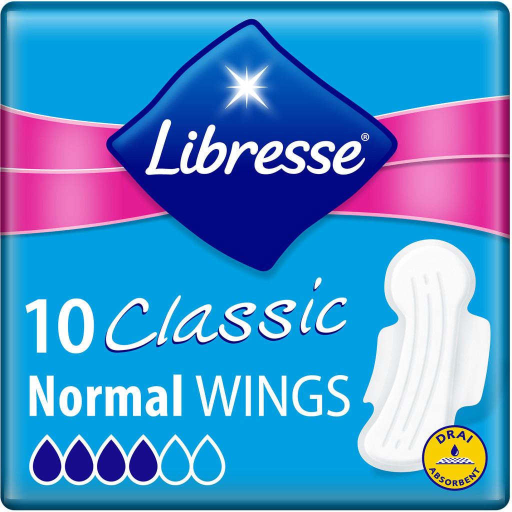 Гігієнічні прокладки Libresse Classic Ultra Clip Normal Drai 10 шт (7322540114331) - зображення 1
