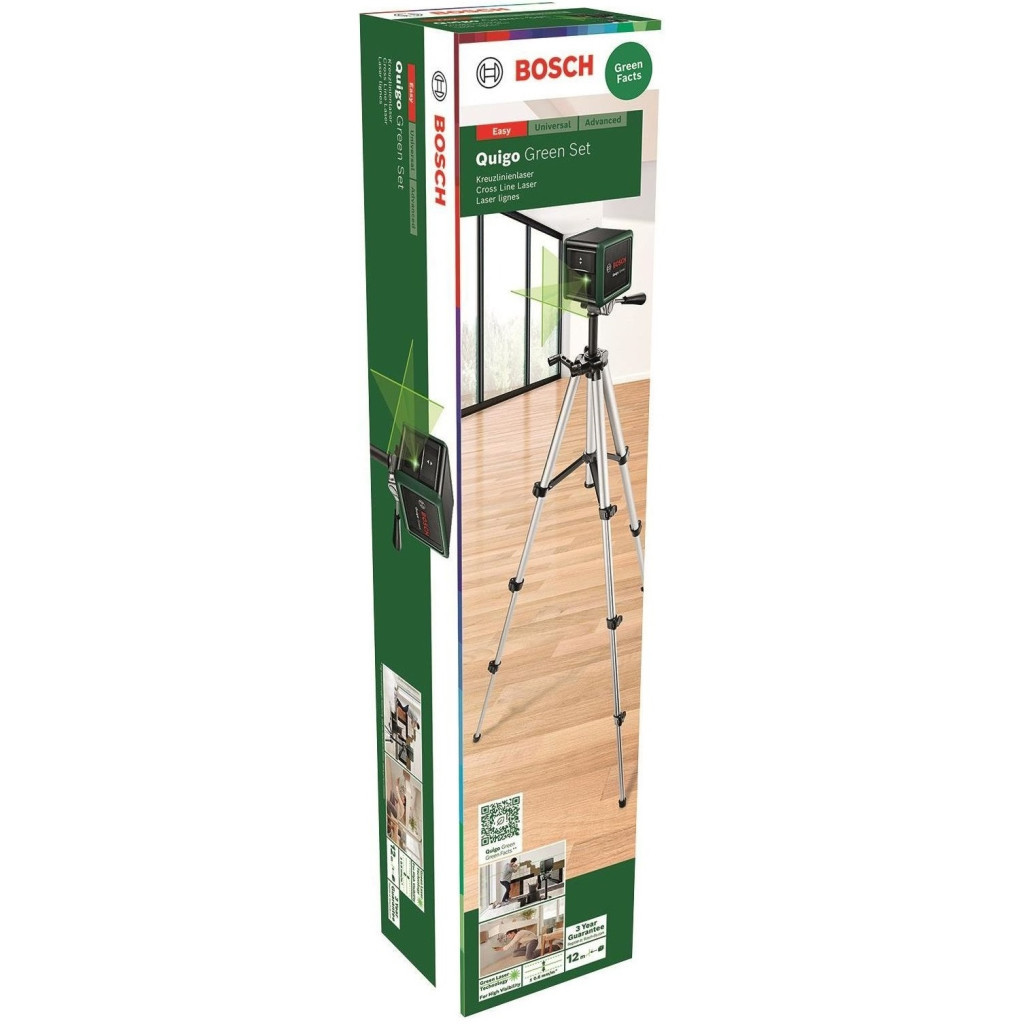 Лазерний нівелір Bosch Quigo Green, до 12м, 0.6мм/м, 1.098кг (0.603.663.C04) - зображення 7