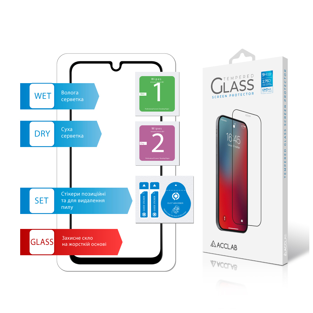 Скло захисне ACCLAB Full Glue Samsung A16 Black (1283126598821) - зображення 7