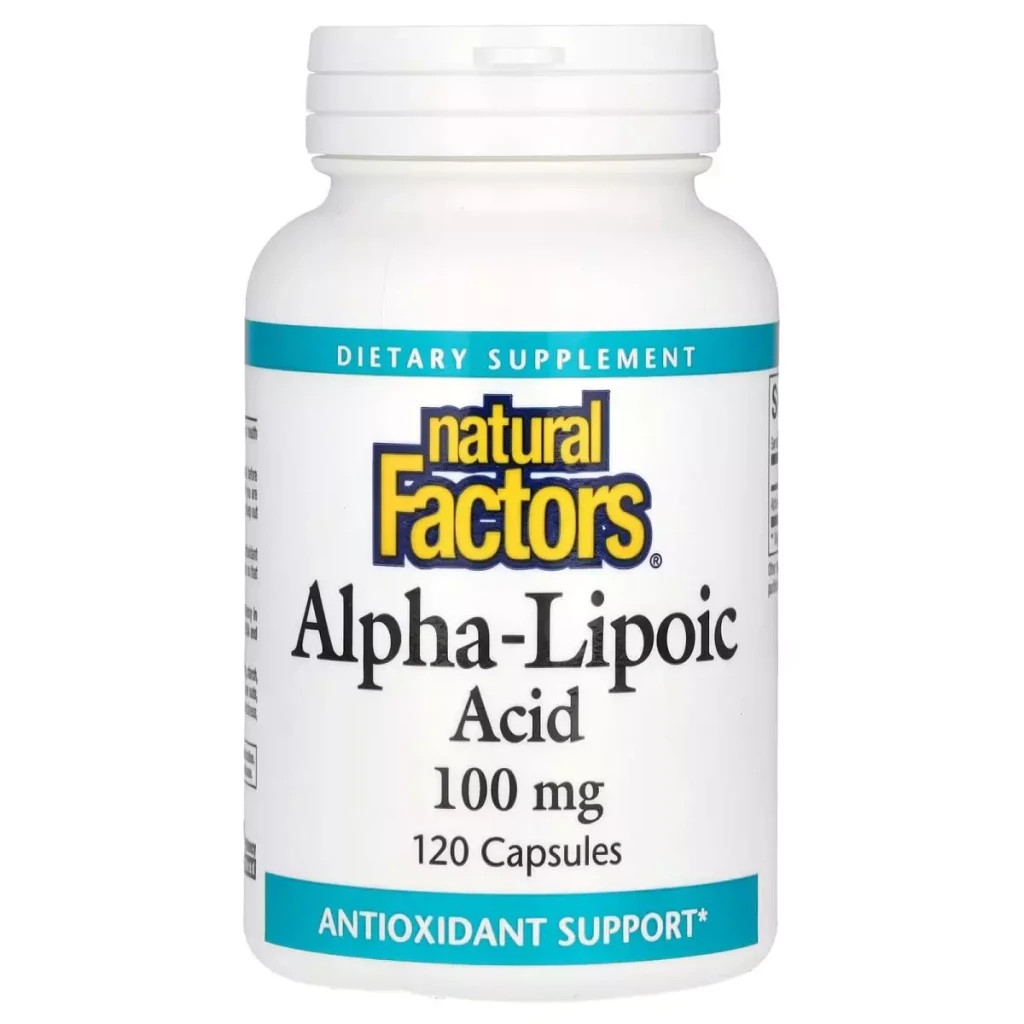 Вітамінно-мінеральний комплекс Natural Factors Альфа-ліпоєва кислота, 100 мг, Alpha-Lipoic Acid, 120 капсул (NFS-02096) - зображення 1