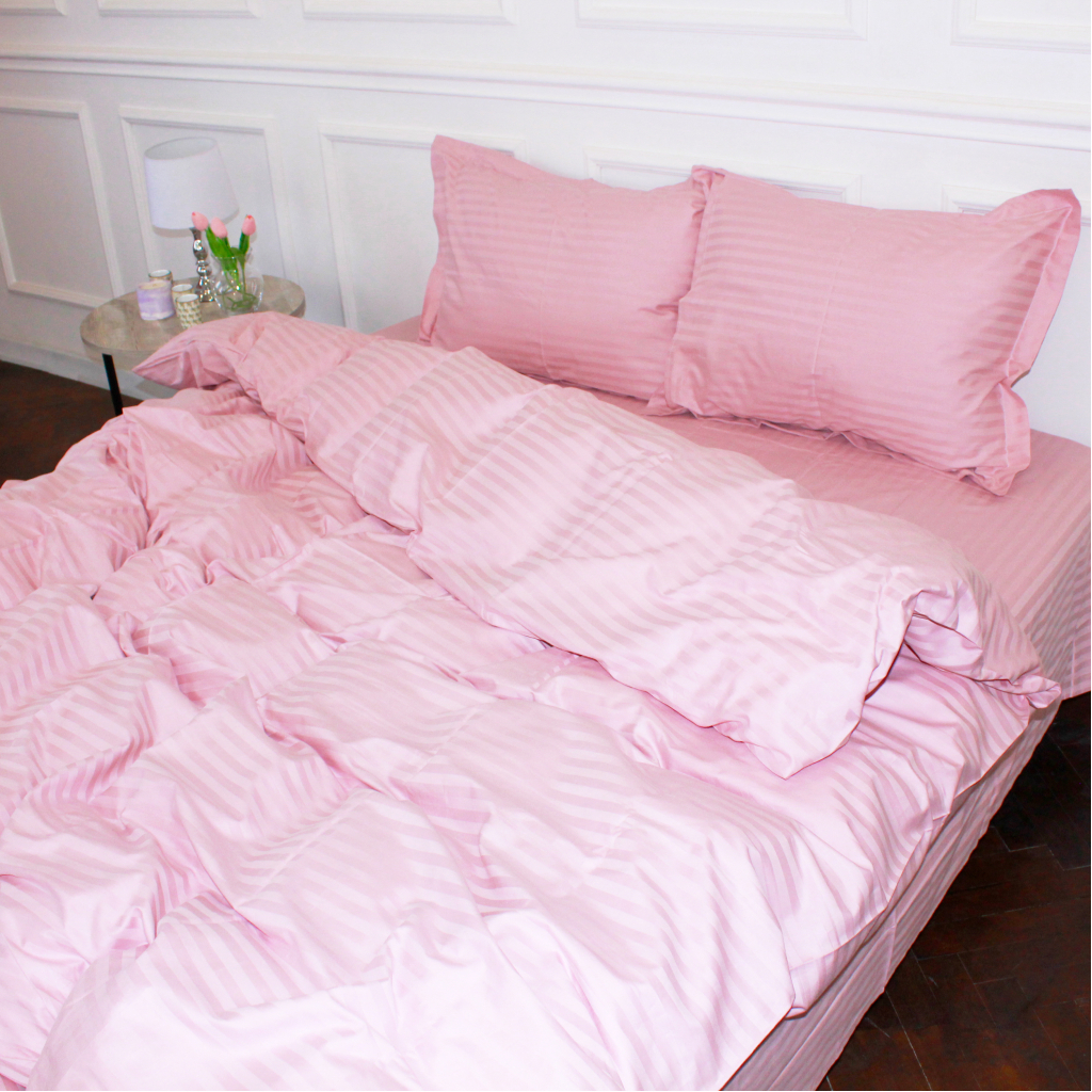 Постільна білизна MirSon Satin Stripe 30-0007 Pink 175х210 Двоспальна (2200005249871) - зображення 3
