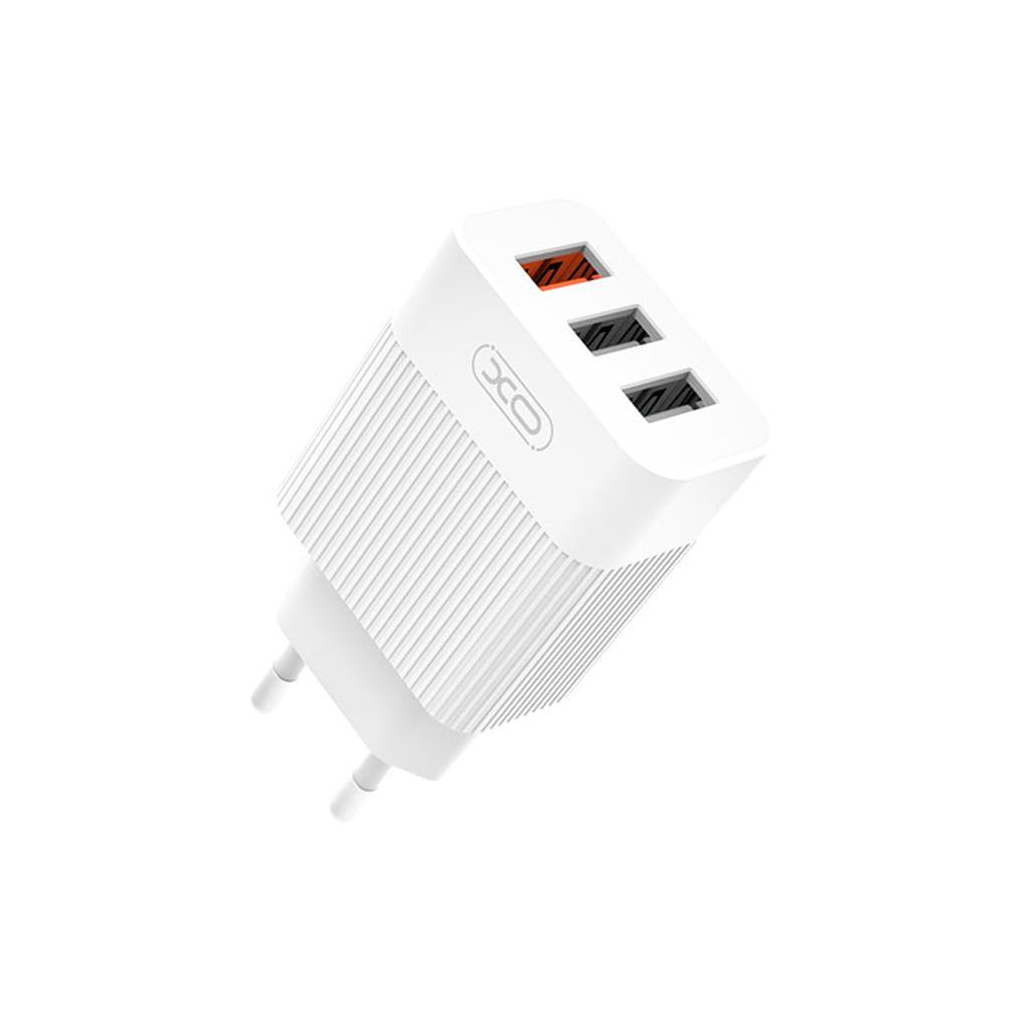 Зарядний пристрій XO USB L72 (3A, QC3.0, 3 Usb) + cable Micro USB White (XO-L72-BK) - зображення 5