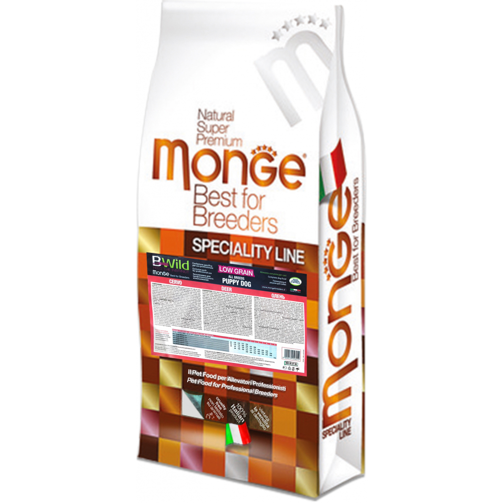 Сухий корм для собак Monge Dog Bwild Low Grain Puppy&Junior оленина 15 кг (8009470056014) - зображення 1