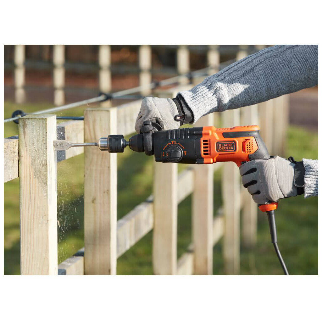 Перфоратор Black&Decker SDS-Plus, 650 Вт, 1.6 Дж, 3 режими, кейс, 3.57 кг (BEHS01) - изображение 8