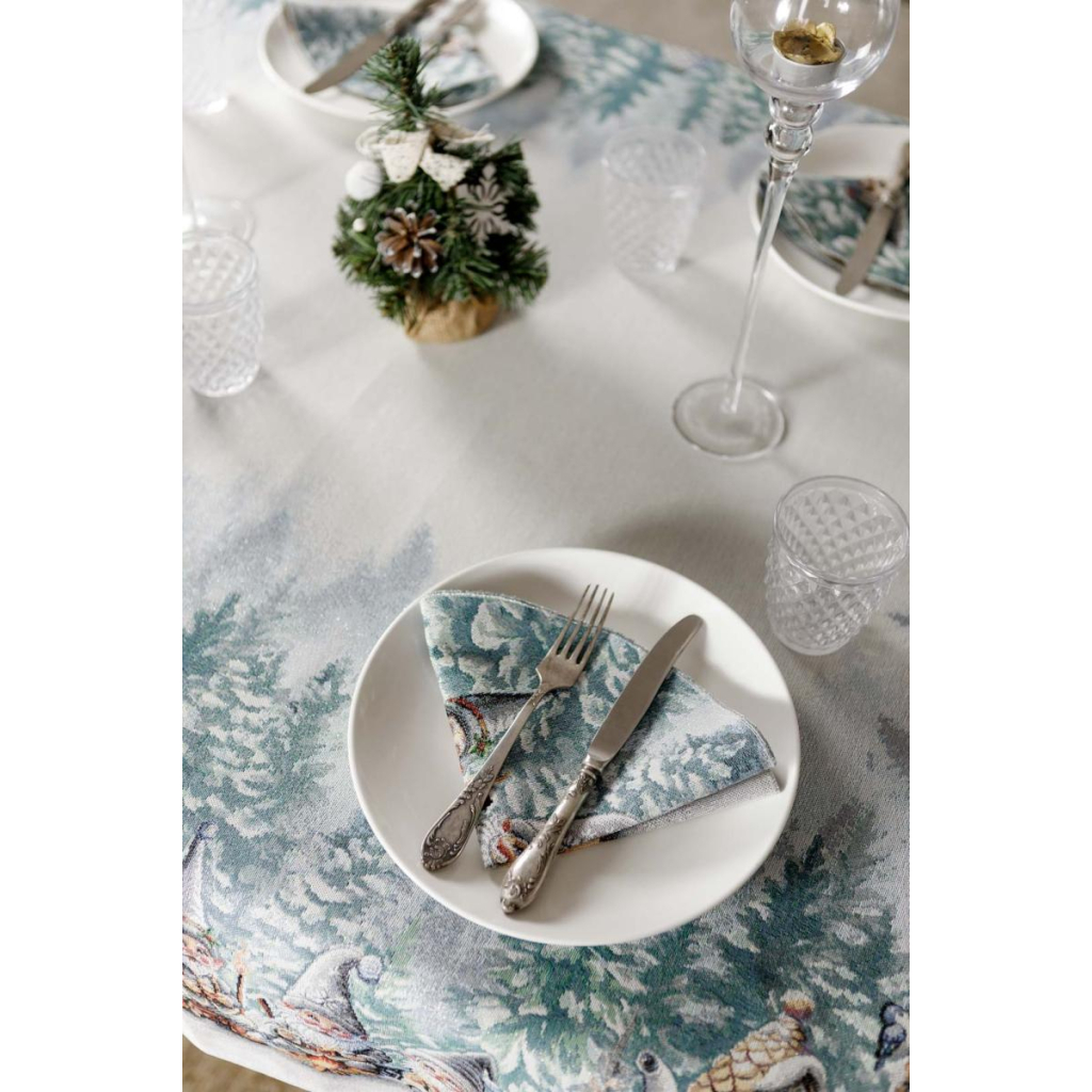 Скатертина Прованс гобеленова Казкові гноми овал 135х180 см (038461) - зображення 5