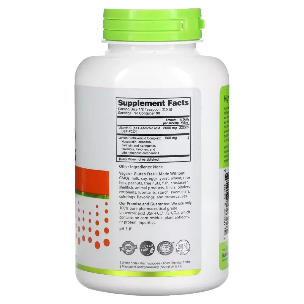 Вітамін NutriBiotic Аскорбінова кислота з біофлавоноїдами в порошку, Ascorbi (NBC-00300) - зображення 2