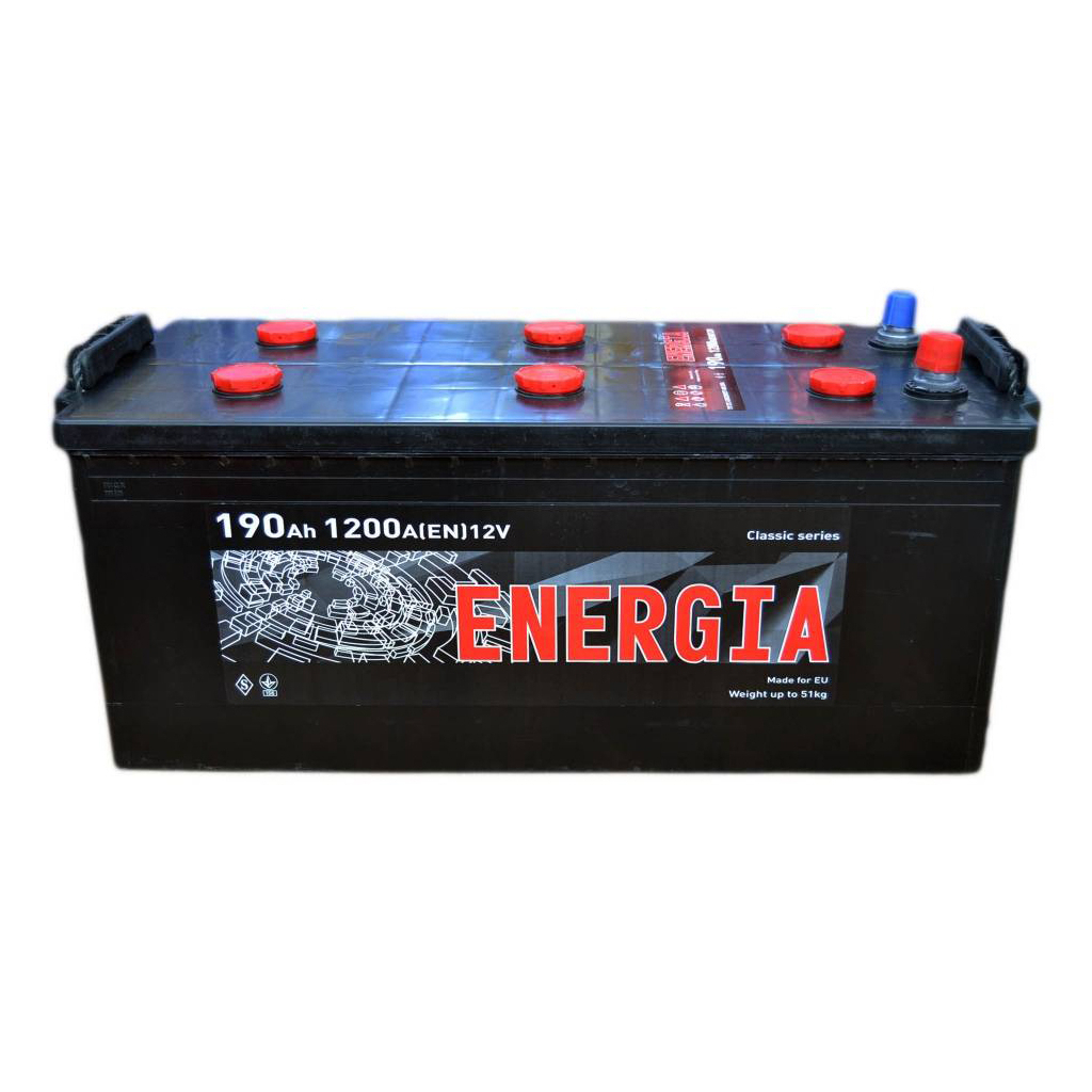 Акумулятор автомобільний ENERGIA 190Ah збоку (+/-) (000022395) - зображення 1