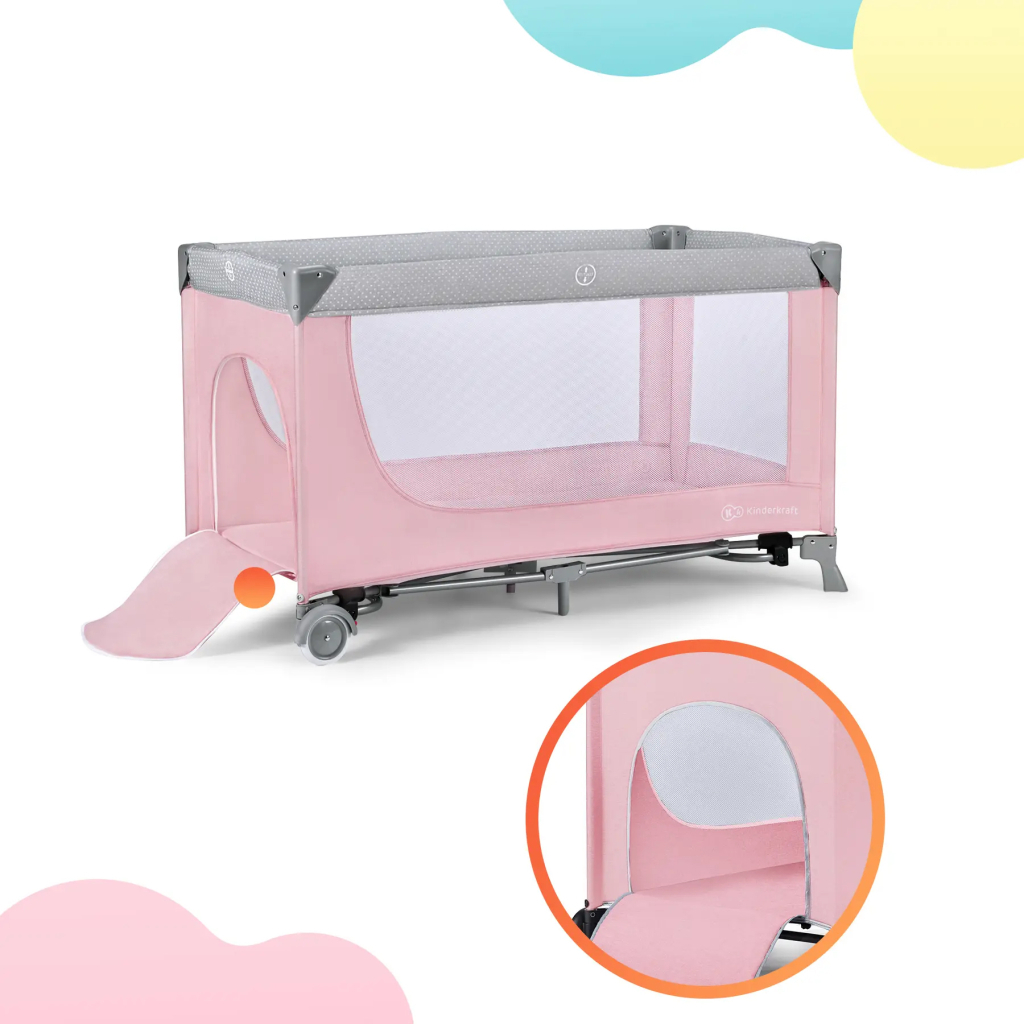 Ліжечко Kinderkraft манеж Leody Pink (5902533917983) - зображення 9