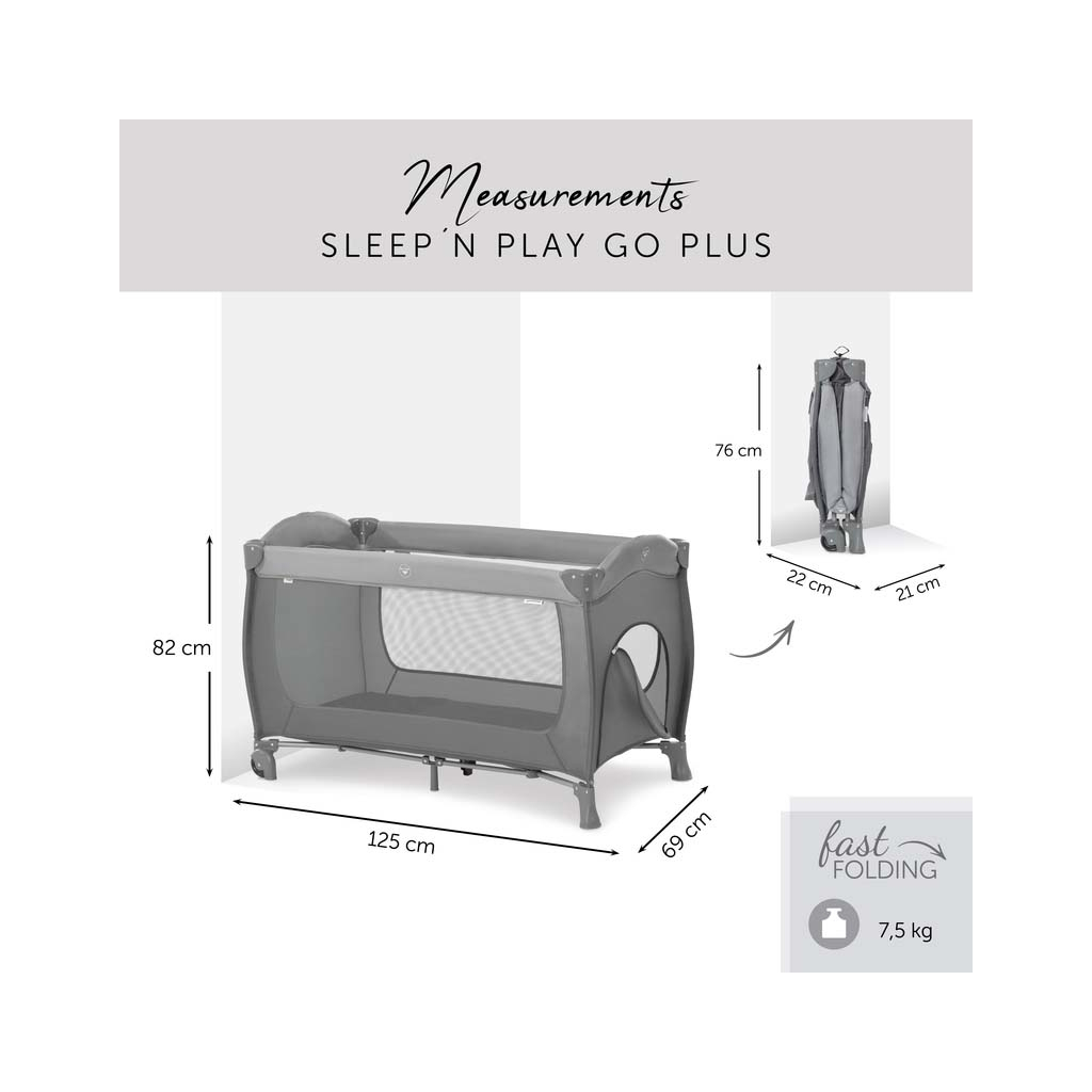 Дитячий манеж Hauck Sleep N Play Go Plus Grey (60081-8) - изображение 2