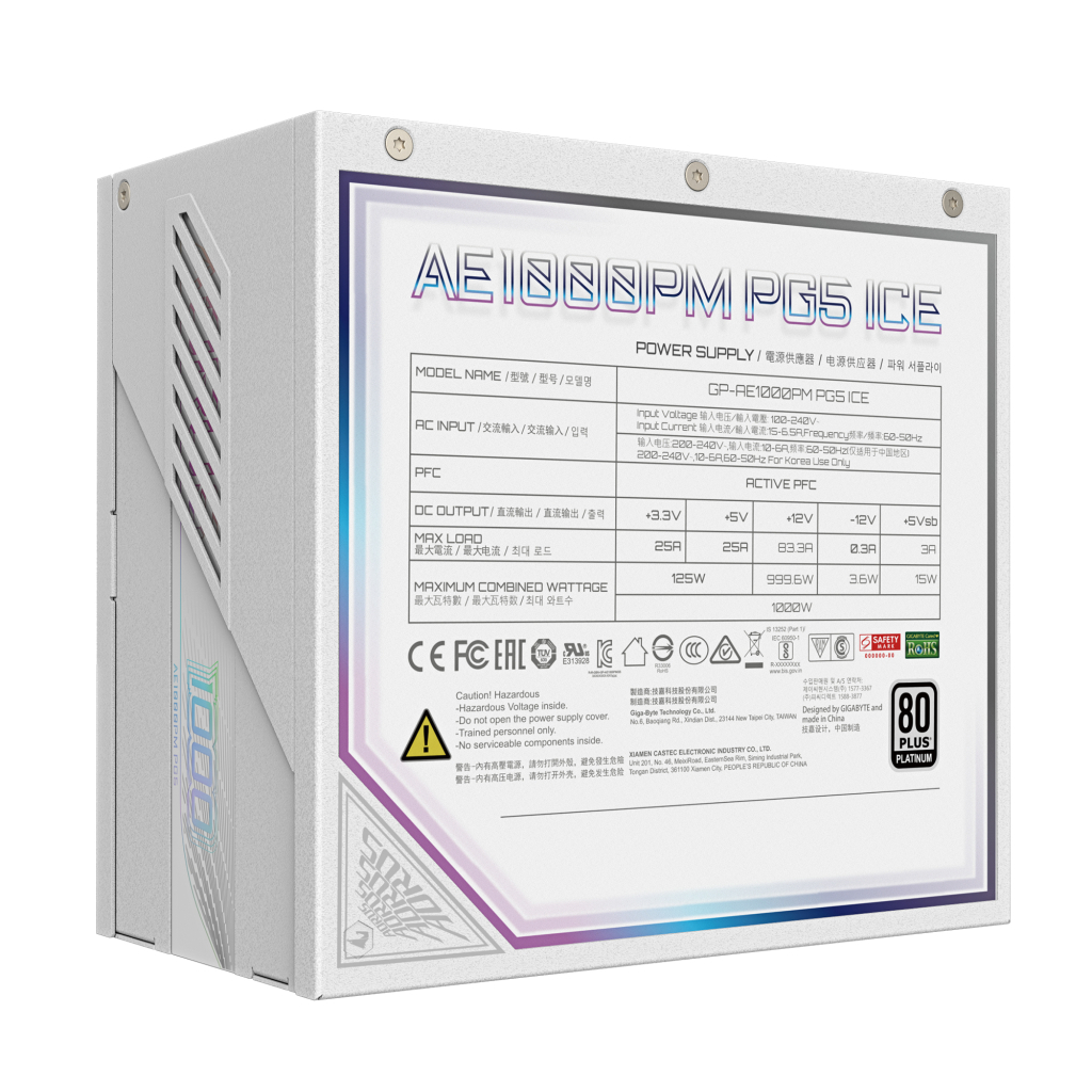 Блок живлення GIGABYTE 1000W (GP-AE1000PM PG5 ICE) - зображення 3