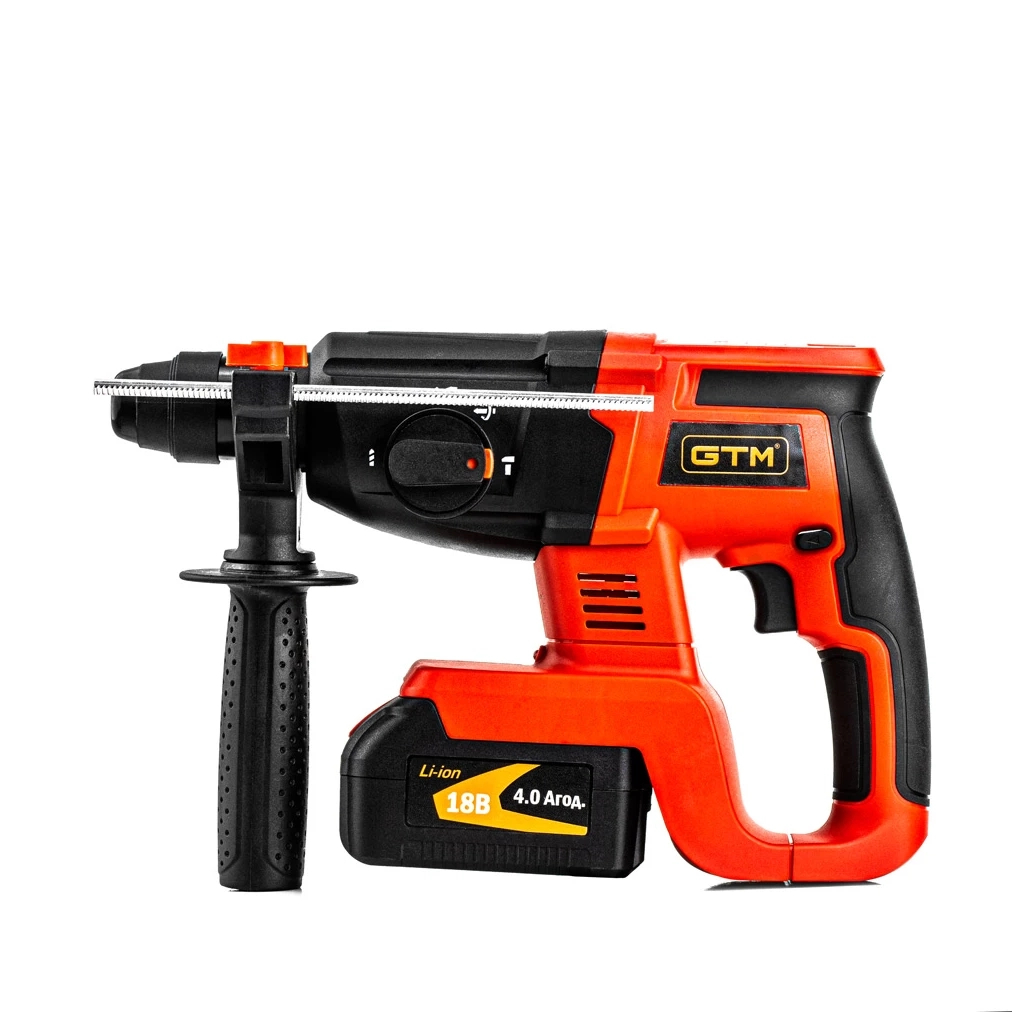Перфоратор GTM RHC18/22BL, 18В, 2,2Дж, 0-1100 об/хв, 2x4Ah, кейс - зображення 3