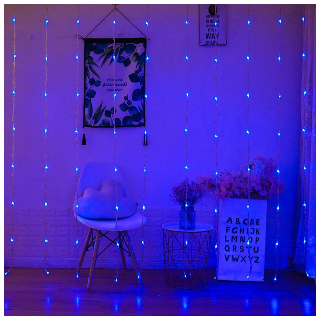 Гірлянда ColorWay штора водоспад 3x3м 300 LED 220V синя (CW-GW-300L33VWFBL) - зображення 12