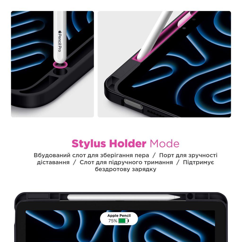 Чохол до планшета Armorstandart Y-Type PEN Samsung Galaxy Tab A9+ Black (ARM85500) - зображення 4