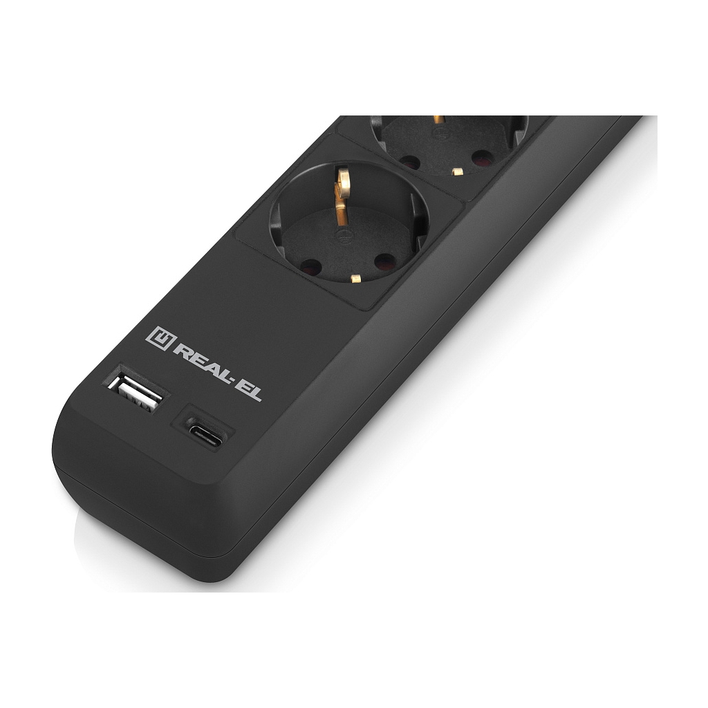 Мережевий подовжувач REAL-EL RS-PROTECT 605 3m, black (EL122300041) - зображення 6