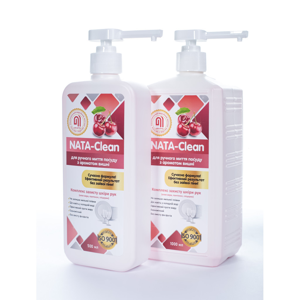 Засіб для ручного миття посуду Nata Group Nata-Clean З ароматом вишні 500 мл (4823112600984) - зображення 4