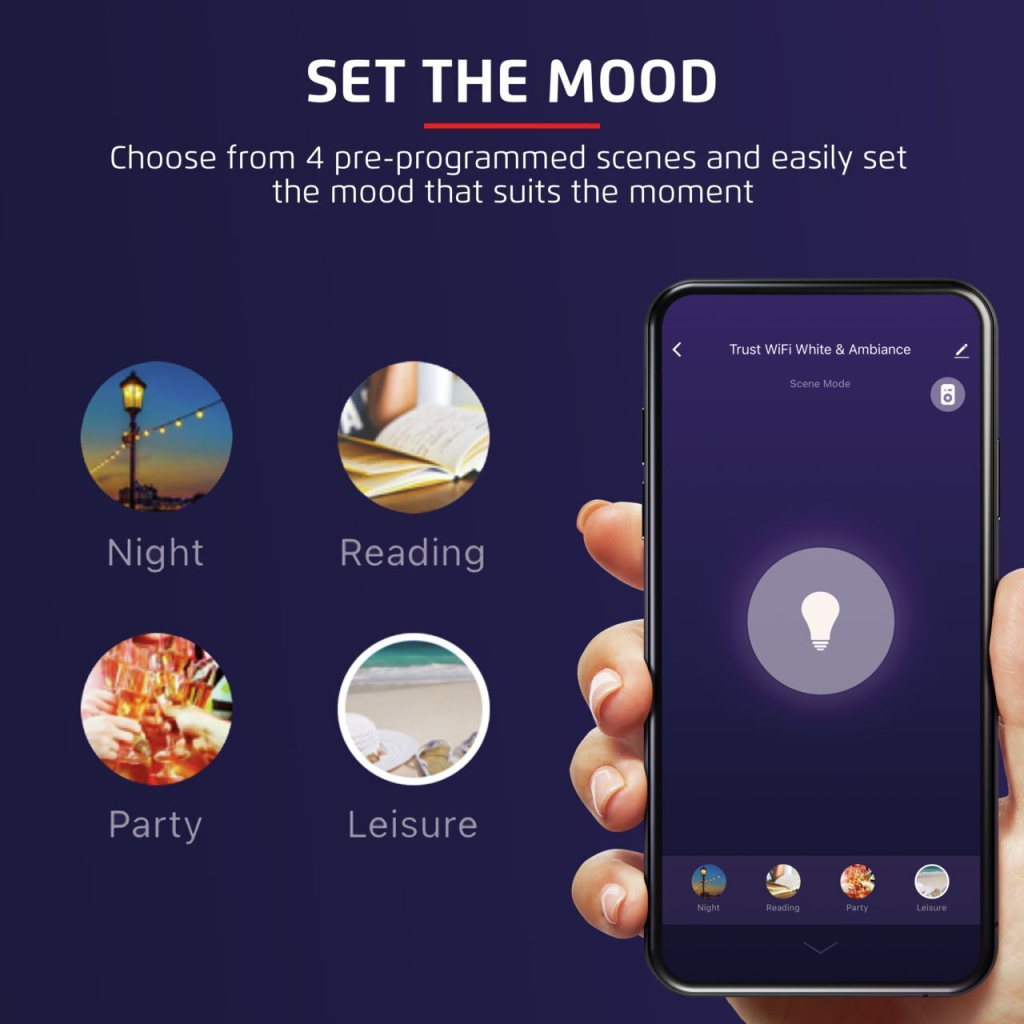 Розумна лампочка Trust E14 470 Lumen, 1800-6500k, white (71284_TRUST) - зображення 7