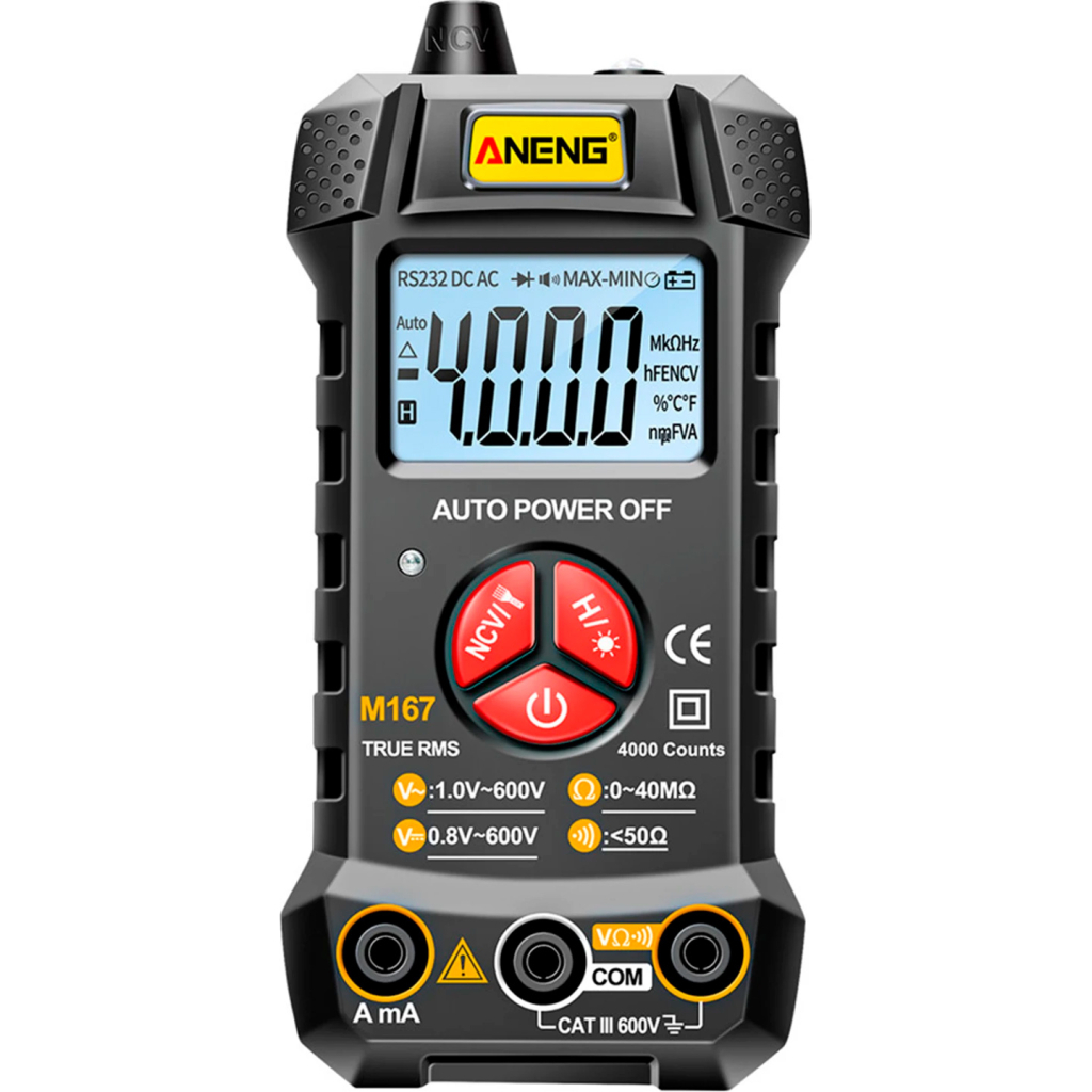 Цифровий мультиметр ANENG M167, V, A, R, C, T, F, функція hFE (M167) - зображення 1