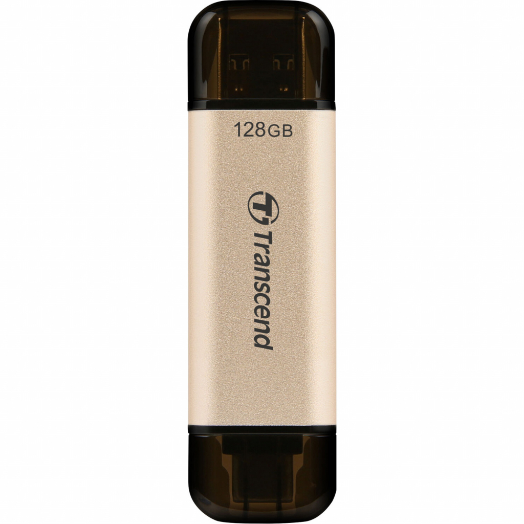 USB флеш накопичувач Transcend 128GB JetFlash 930 Gold-Black USB 3.2/Type-C (TS128GJF930C) - зображення 1