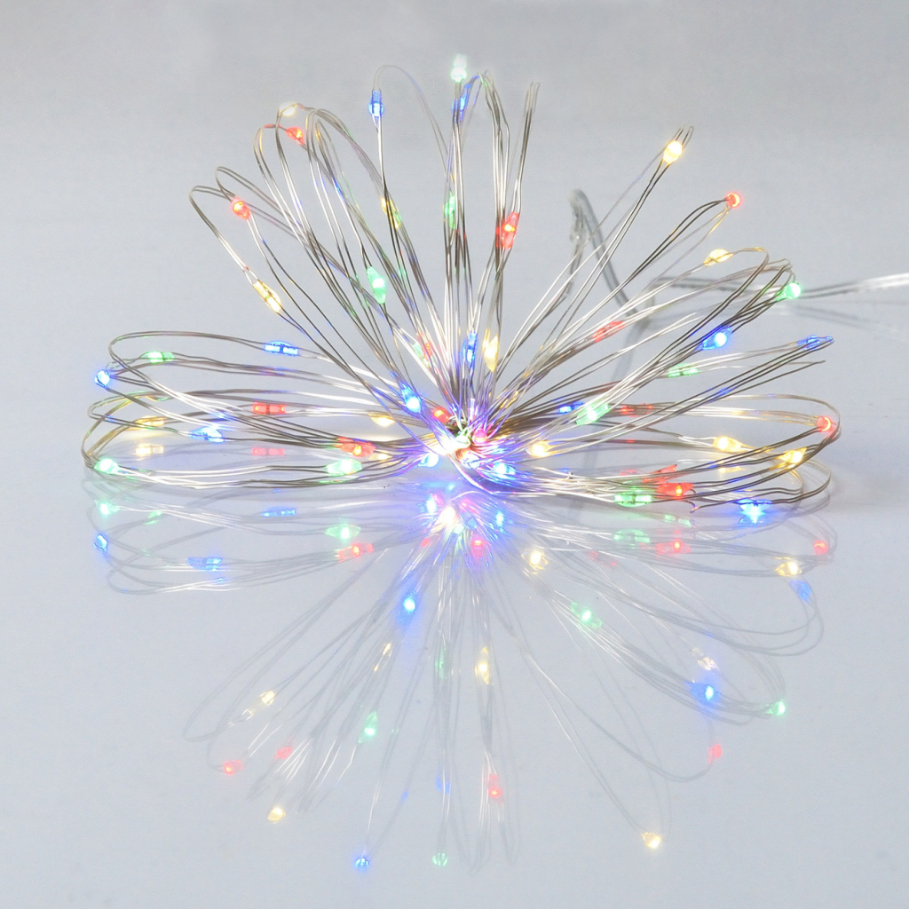 Гірлянда YES! Fun Нитка на мідному дроті 60 LED Різнокольорова 6 м Статична На батарейках (975031) - зображення 1