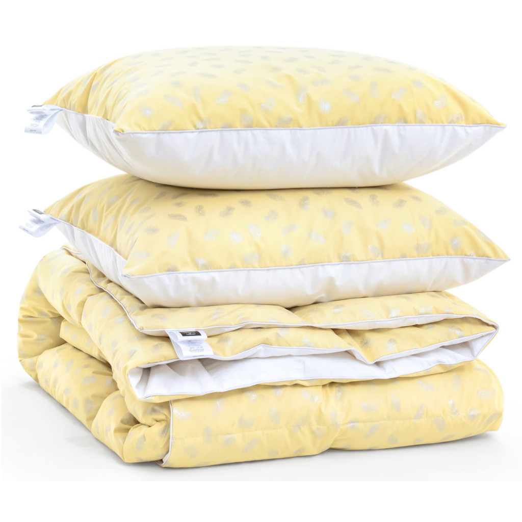 Ковдра MirSon Набір пуховий №2105 Bio-Beige Зима 90% пух 172х205 + подушки 50х70 2 шт пружні (2200003023046) - зображення 4