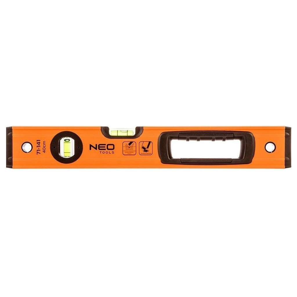 Рівень Neo Tools S 400 алюмінієвий, 40 см, 3 капсули, 1 отвір для рук (71-141) - зображення 1