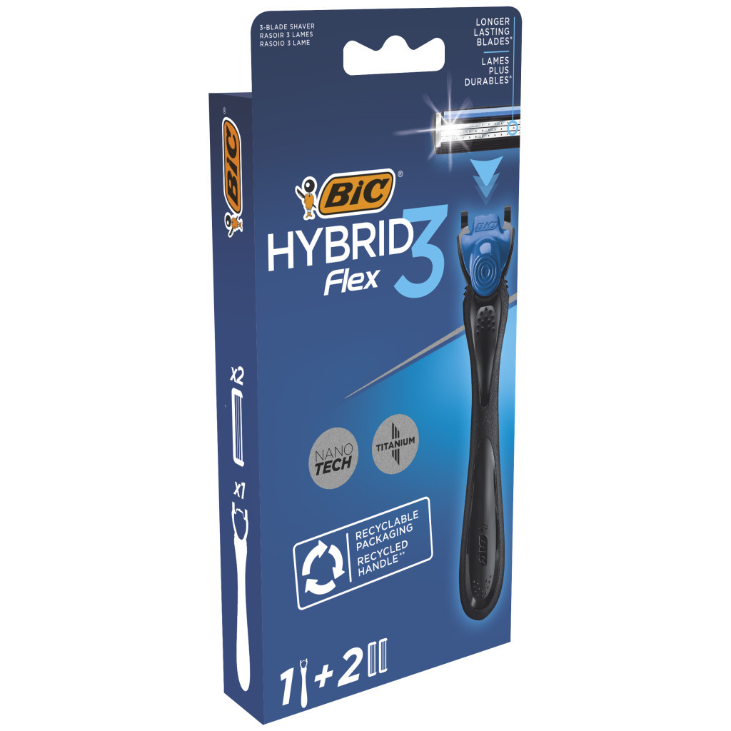 Бритва Bic Flex 3 Hybrid з 2 змінними картриджами (3086123519114) - изображение 1