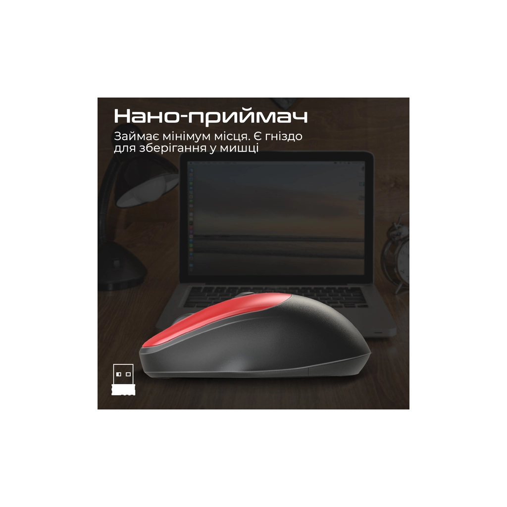 Мишка Promate UniGlide Wireless Red (uniglide.red) - зображення 7