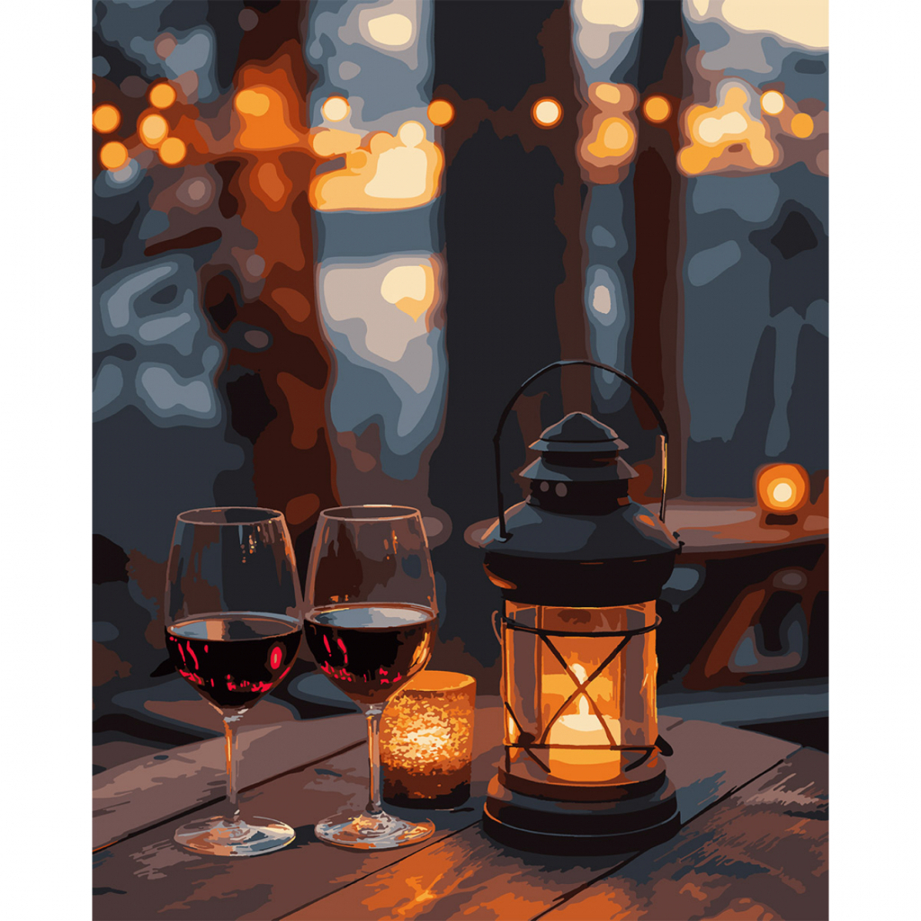 Картина по номерам Santi Романтика при світлі ліхтаря, 40*50см, LED (955090) - зображення 1