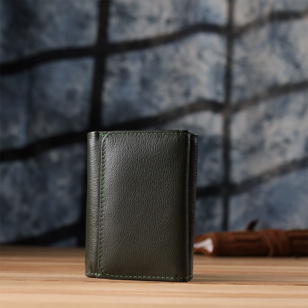 Гаманець ST Leather З натуральної шкіри Зелений (23076) - зображення 10