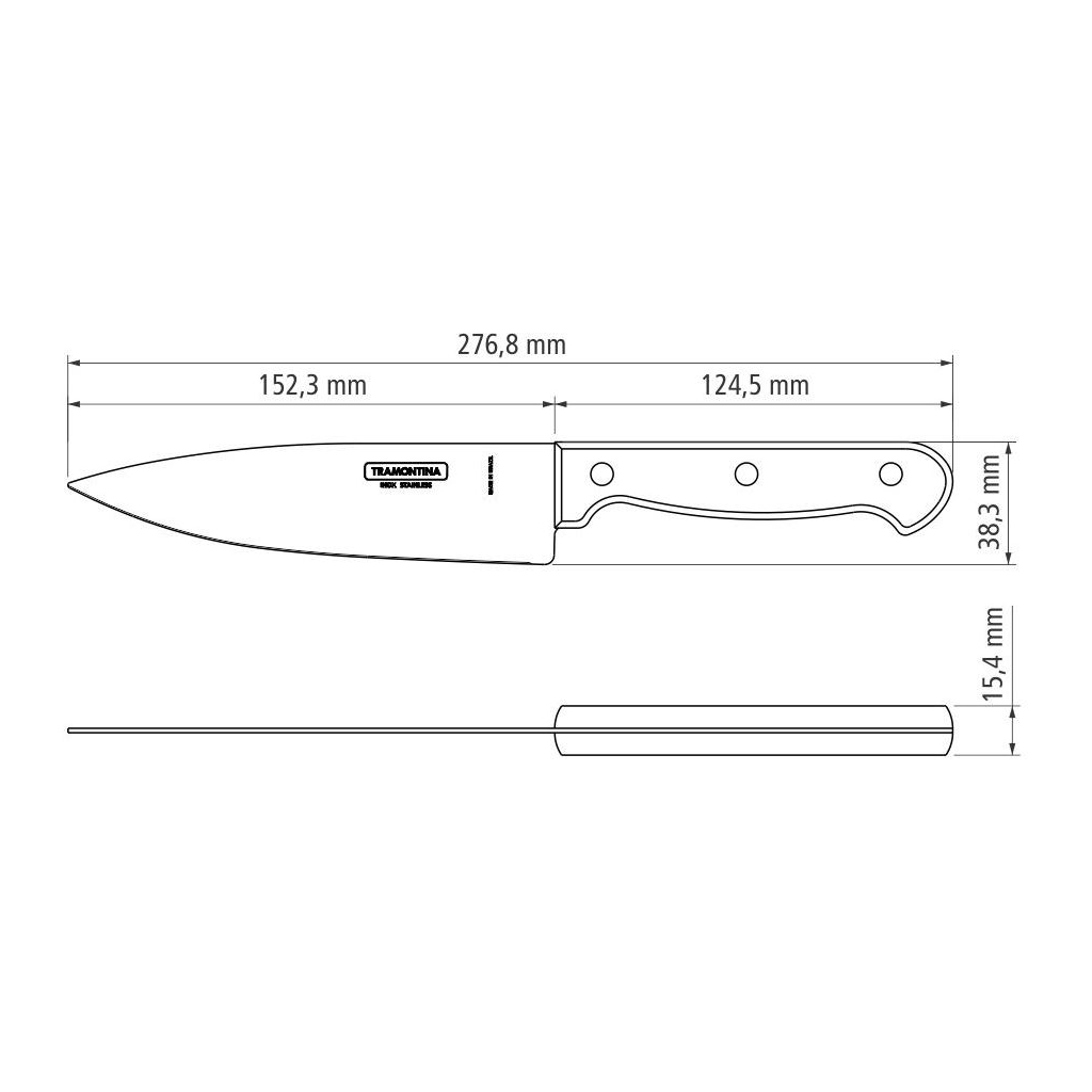 Кухонний ніж Tramontina Polywood 152 мм Червоне Дерево (21131/176) - зображення 2