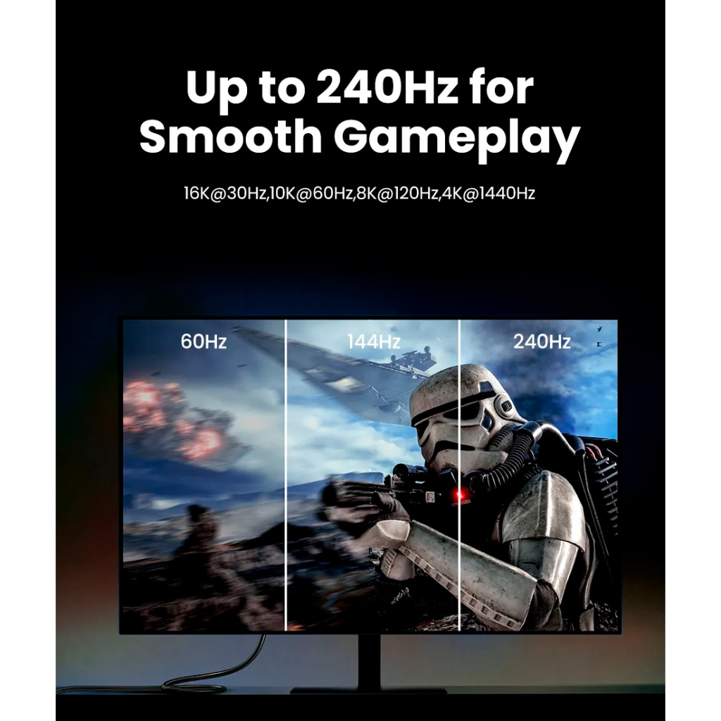 Кабель мультимедійний DisplayPort M to DisplayPort M 2.0m 16K DP118 black Ugreen (15384) - picture 10