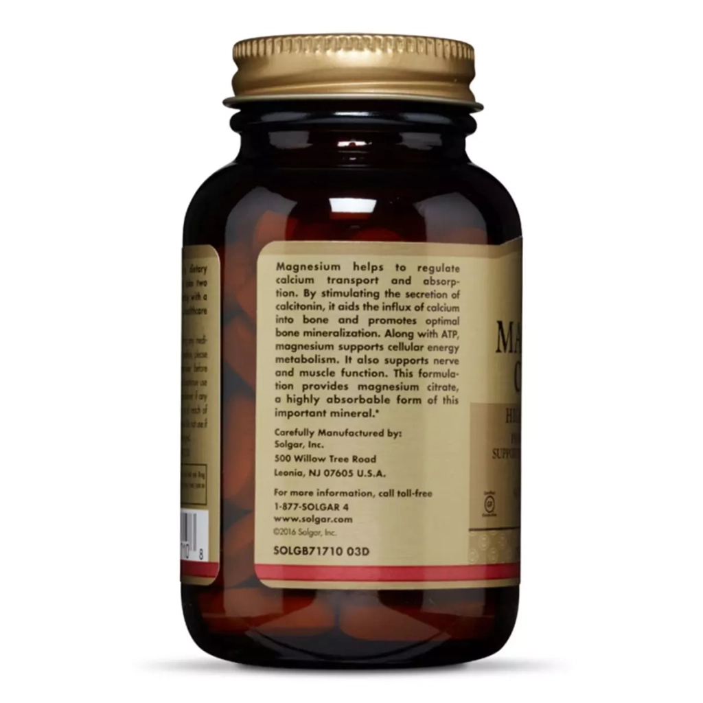 Мінерали Solgar Цитрат магнію, Magnesium citrate, 60 таблеток (SOL-59204) - зображення 4