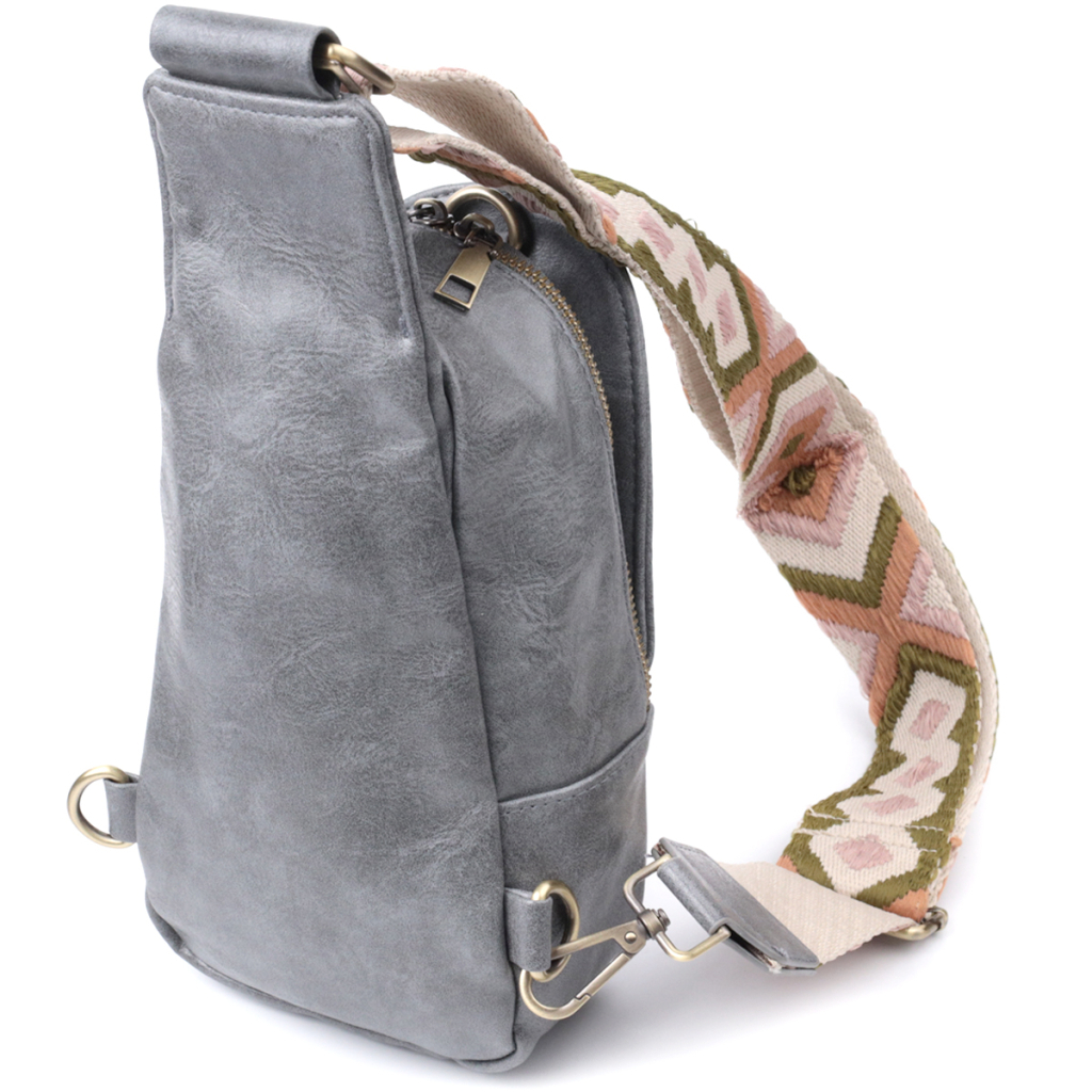 Сумка Vintage Через плече з екошкіри Сіра (22792) - зображення 2