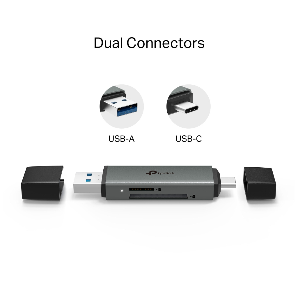 Зчитувач флеш-карт TP-Link USB-C + USB 2.0 SD + TF silver (UA430D) - зображення 4