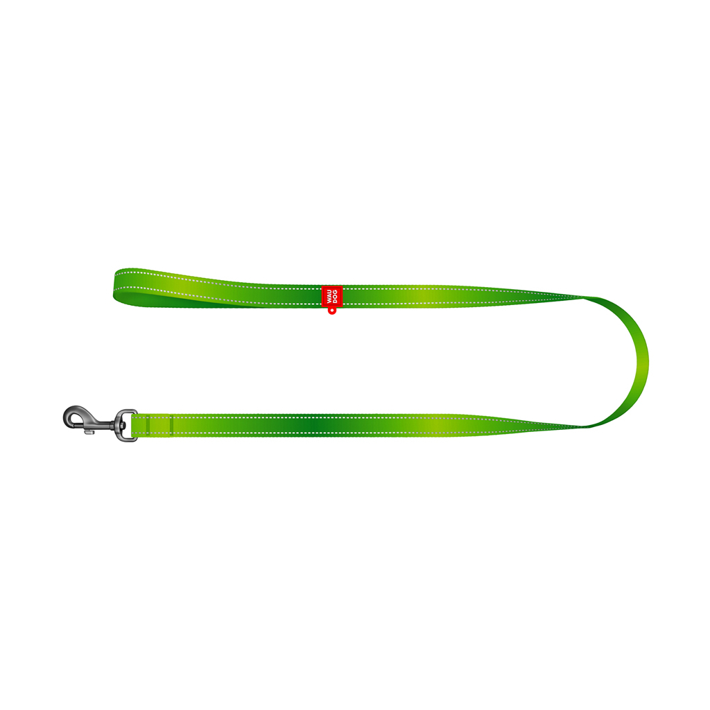 Повідець для собак WAUDOG Nylon Mono світловідбивний M 20 мм, 200 см, салатовий (46375) - зображення 2