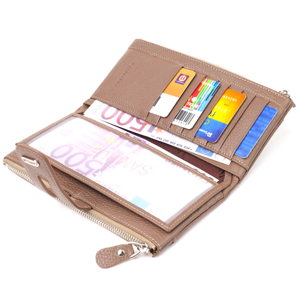 Гаманець Canpellini З натуральної шкіри Бежевий (21634) - зображення 6