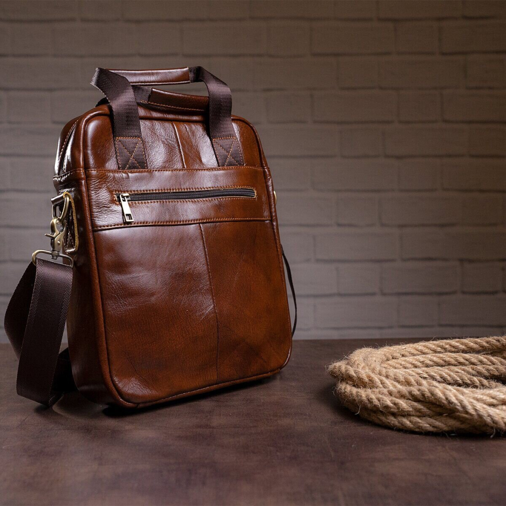 Сумка Vintage Чоловіча шкіряна Коричнева (14789) - зображення 11